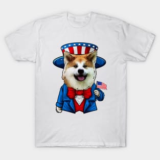 Fourth of July Akita T-Shirt